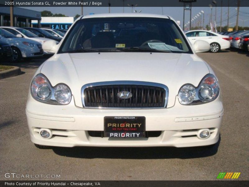Powder White Pearl / Beige 2005 Hyundai Sonata GL