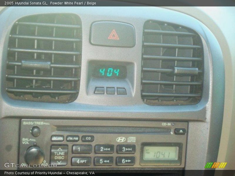 Powder White Pearl / Beige 2005 Hyundai Sonata GL