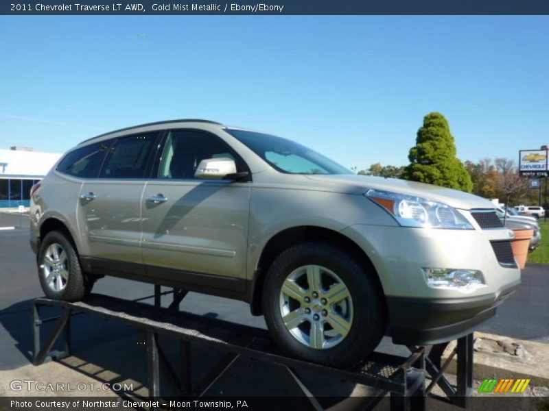 Gold Mist Metallic / Ebony/Ebony 2011 Chevrolet Traverse LT AWD
