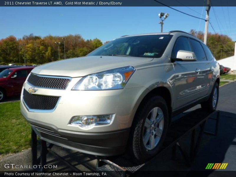 Gold Mist Metallic / Ebony/Ebony 2011 Chevrolet Traverse LT AWD