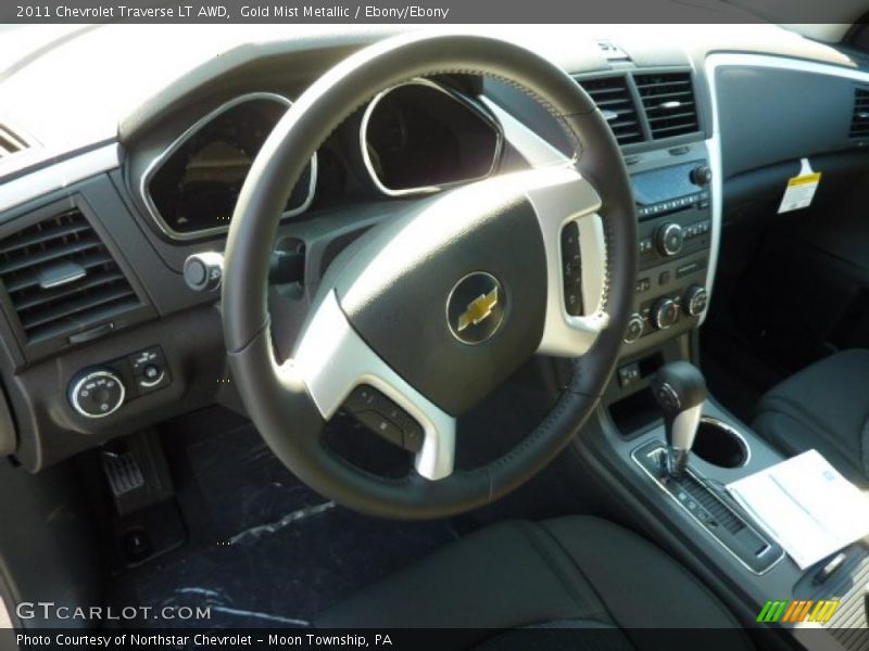 Gold Mist Metallic / Ebony/Ebony 2011 Chevrolet Traverse LT AWD