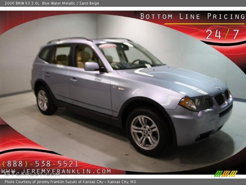 Blue Water Metallic / Sand Beige 2006 BMW X3 3.0i