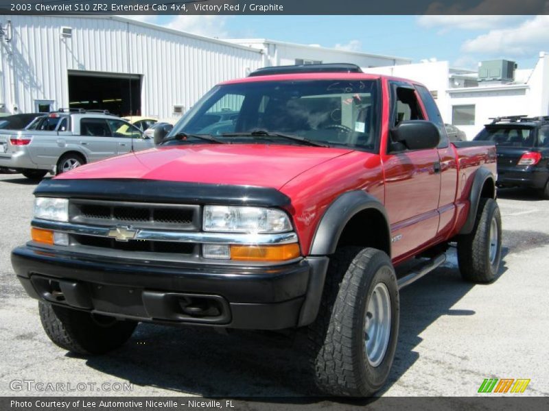 Victory Red / Graphite 2003 Chevrolet S10 ZR2 Extended Cab 4x4