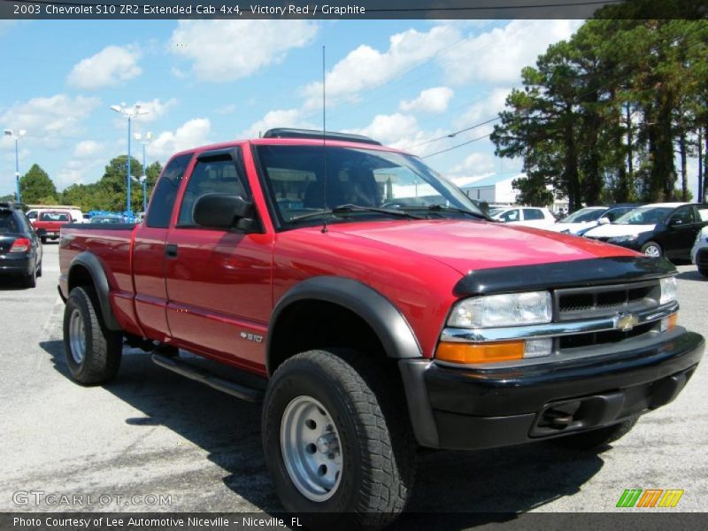 Victory Red / Graphite 2003 Chevrolet S10 ZR2 Extended Cab 4x4