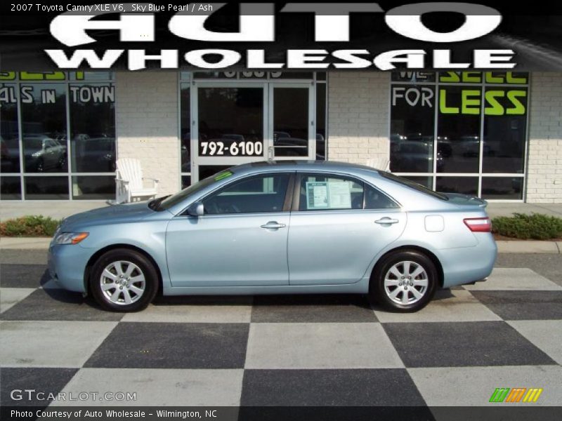 Sky Blue Pearl / Ash 2007 Toyota Camry XLE V6