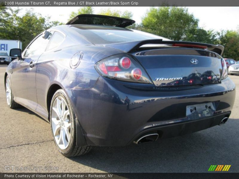Regatta Blue / GT Black Leather/Black Sport Grip 2008 Hyundai Tiburon GT