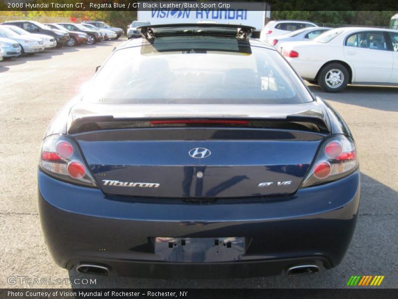 Regatta Blue / GT Black Leather/Black Sport Grip 2008 Hyundai Tiburon GT