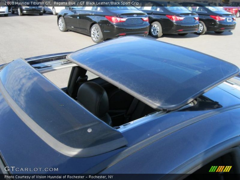Regatta Blue / GT Black Leather/Black Sport Grip 2008 Hyundai Tiburon GT