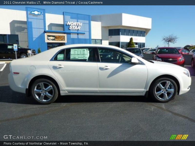 White Diamond Tricoat / Cocoa/Cashmere 2011 Chevrolet Malibu LT