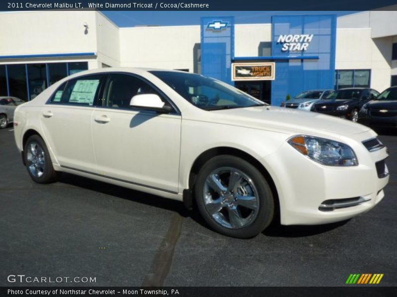 White Diamond Tricoat / Cocoa/Cashmere 2011 Chevrolet Malibu LT