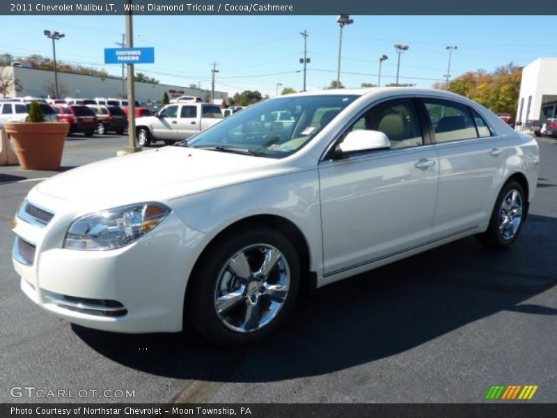 White Diamond Tricoat / Cocoa/Cashmere 2011 Chevrolet Malibu LT