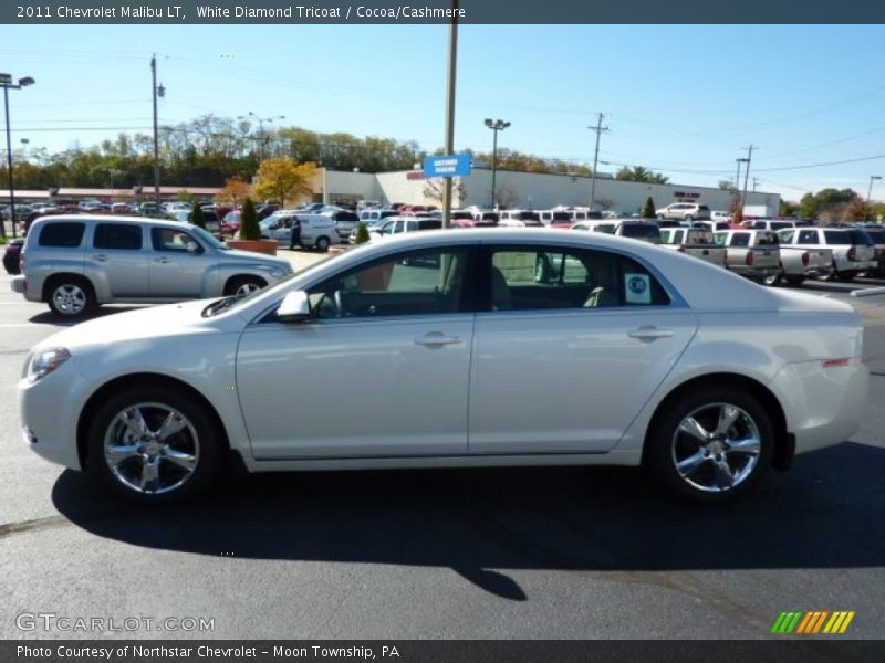 White Diamond Tricoat / Cocoa/Cashmere 2011 Chevrolet Malibu LT