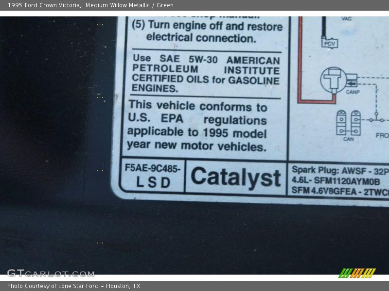 Info Tag of 1995 Crown Victoria 