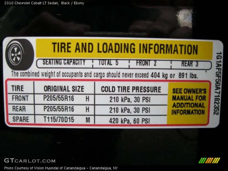 Black / Ebony 2010 Chevrolet Cobalt LT Sedan