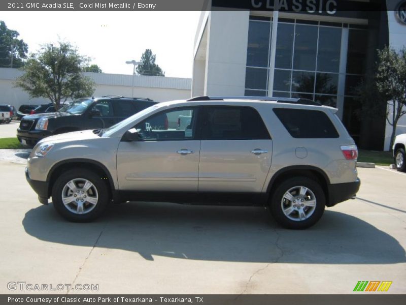 Gold Mist Metallic / Ebony 2011 GMC Acadia SLE