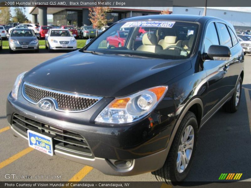 Black Diamond Metallic / Beige 2008 Hyundai Veracruz GLS AWD