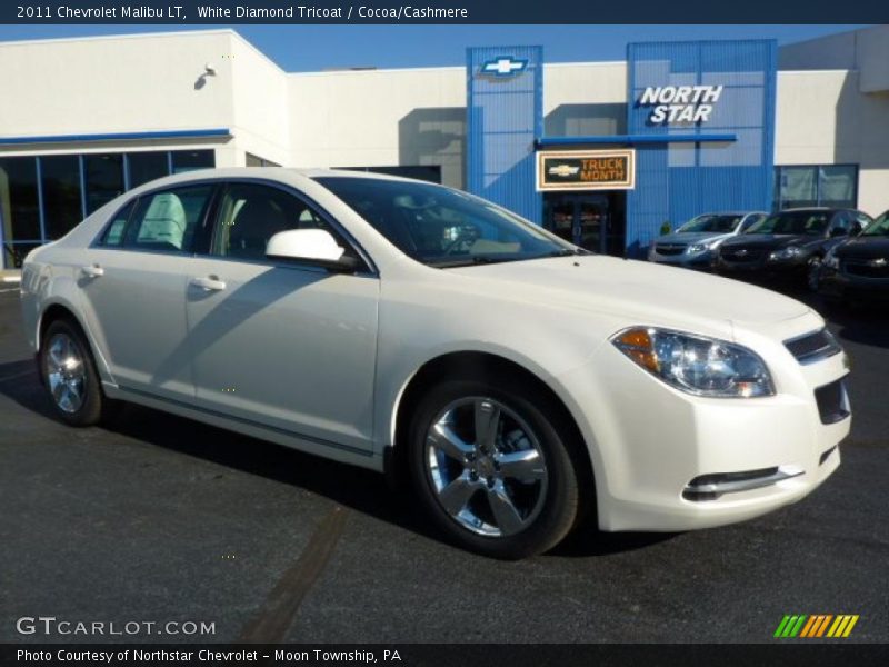 White Diamond Tricoat / Cocoa/Cashmere 2011 Chevrolet Malibu LT