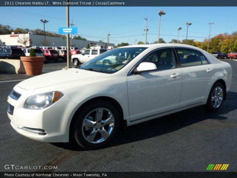 White Diamond Tricoat / Cocoa/Cashmere 2011 Chevrolet Malibu LT