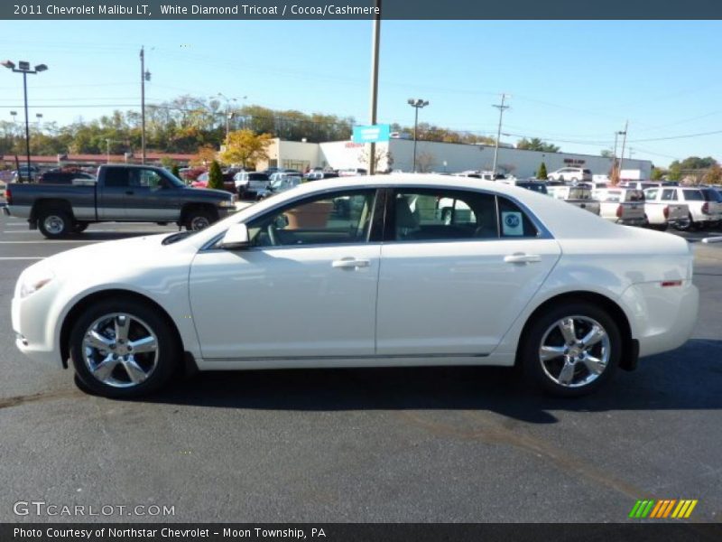 White Diamond Tricoat / Cocoa/Cashmere 2011 Chevrolet Malibu LT