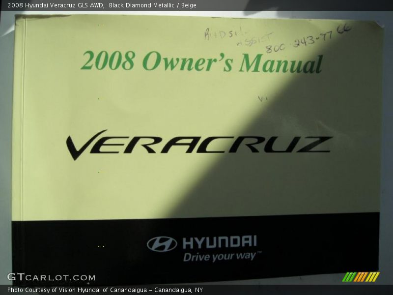 Black Diamond Metallic / Beige 2008 Hyundai Veracruz GLS AWD