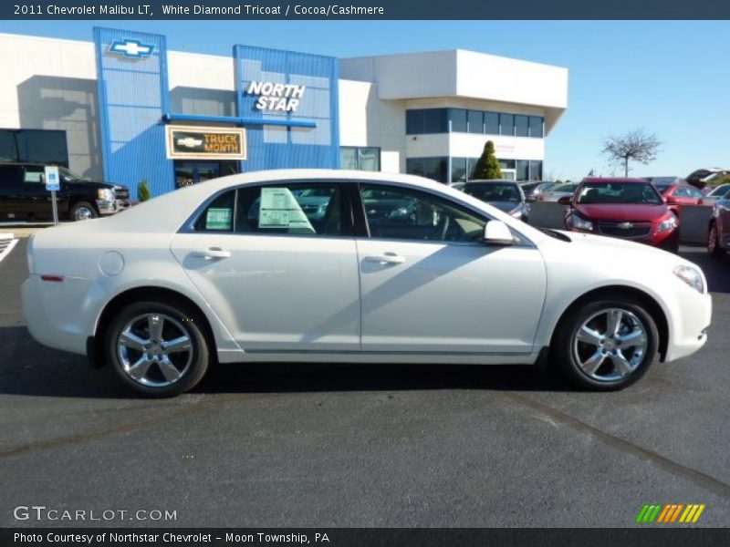 White Diamond Tricoat / Cocoa/Cashmere 2011 Chevrolet Malibu LT