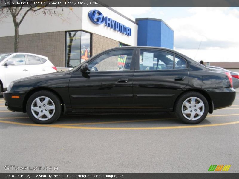 Ebony Black / Gray 2006 Hyundai Elantra GLS Sedan