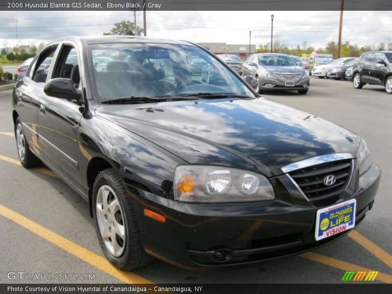 Ebony Black / Gray 2006 Hyundai Elantra GLS Sedan