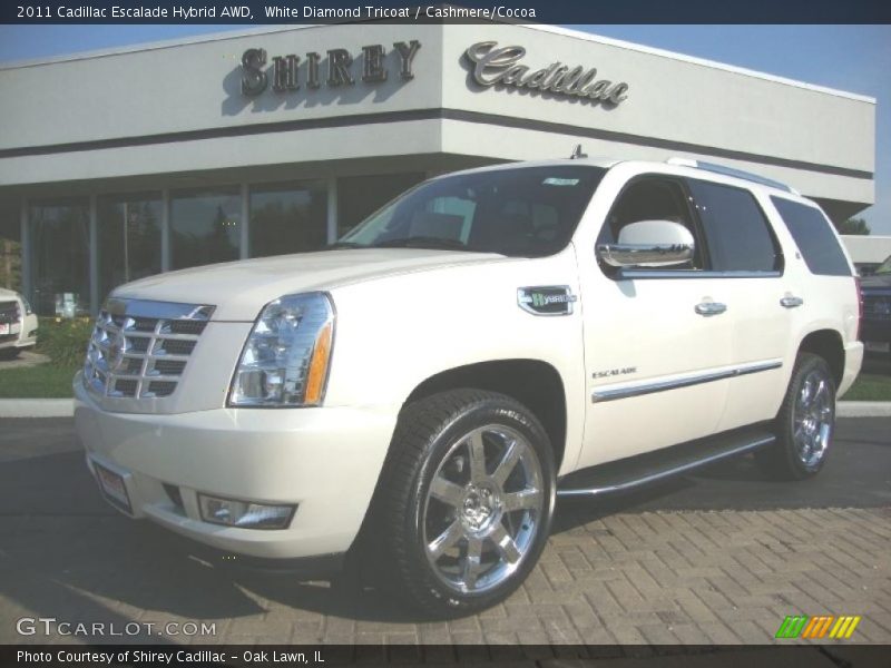 White Diamond Tricoat / Cashmere/Cocoa 2011 Cadillac Escalade Hybrid AWD