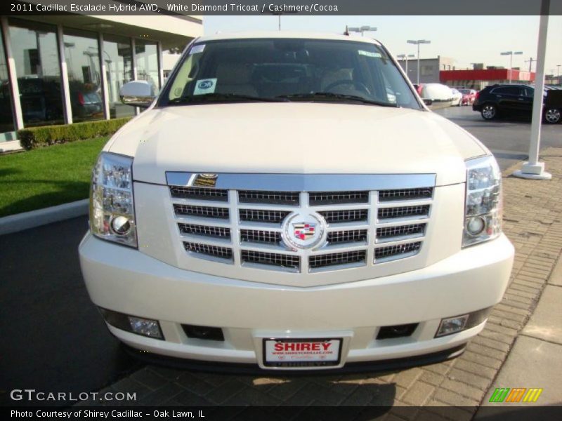 White Diamond Tricoat / Cashmere/Cocoa 2011 Cadillac Escalade Hybrid AWD