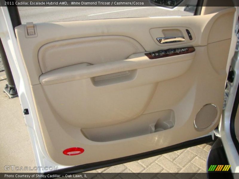 White Diamond Tricoat / Cashmere/Cocoa 2011 Cadillac Escalade Hybrid AWD