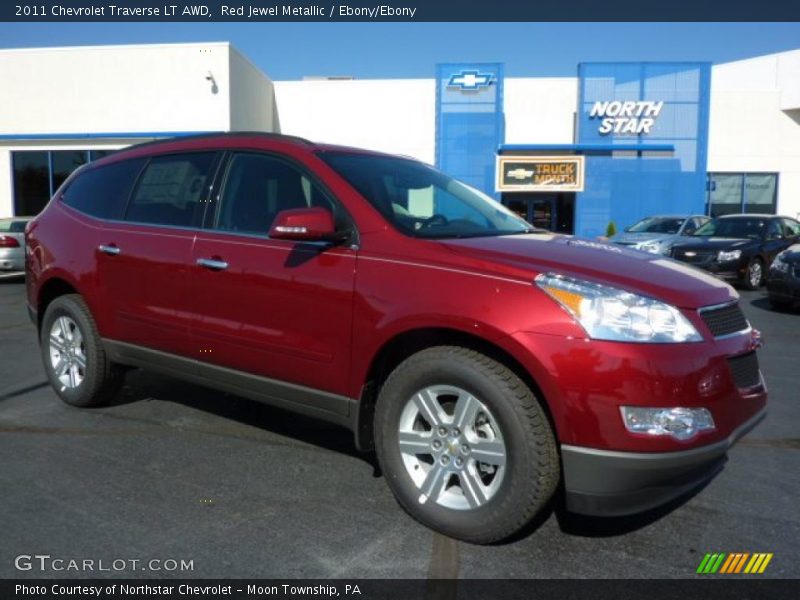 Red Jewel Metallic / Ebony/Ebony 2011 Chevrolet Traverse LT AWD