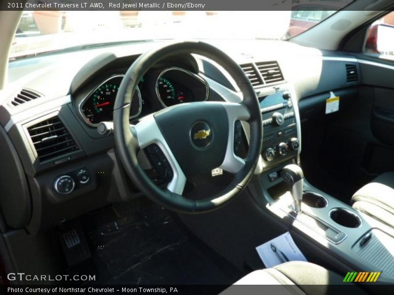 Red Jewel Metallic / Ebony/Ebony 2011 Chevrolet Traverse LT AWD