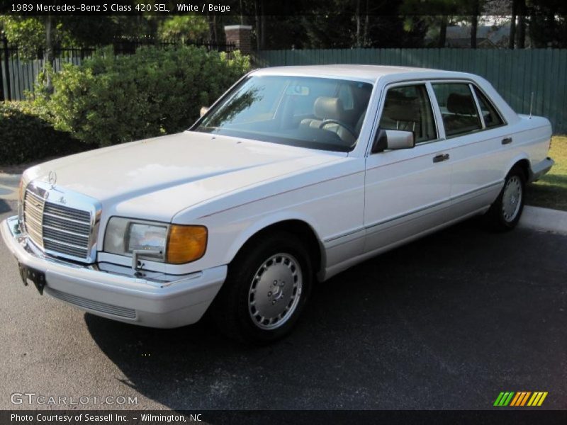 White / Beige 1989 Mercedes-Benz S Class 420 SEL