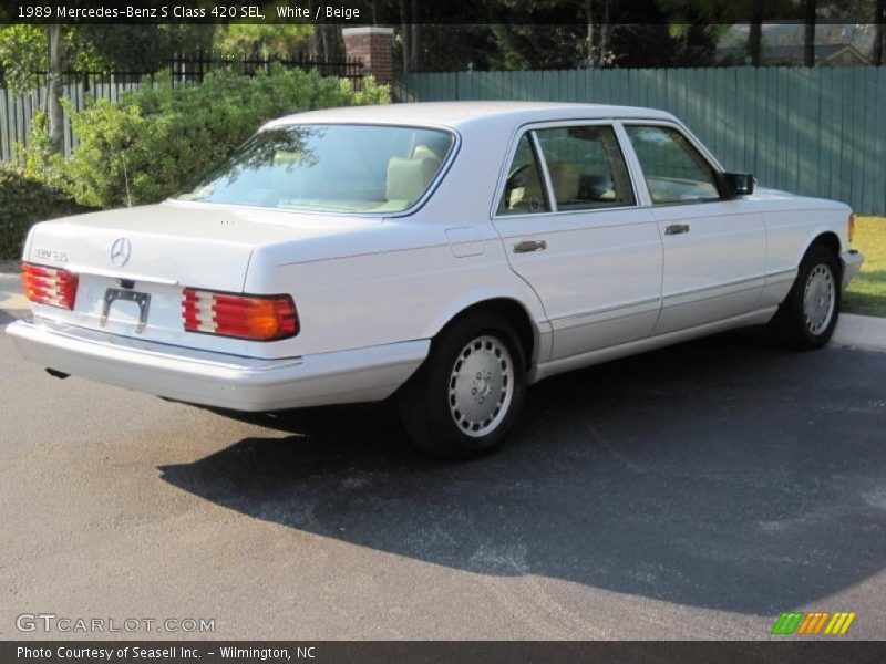 White / Beige 1989 Mercedes-Benz S Class 420 SEL