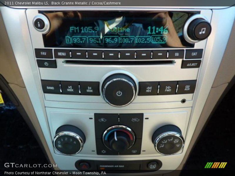 Black Granite Metallic / Cocoa/Cashmere 2011 Chevrolet Malibu LS