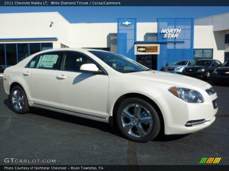 White Diamond Tricoat / Cocoa/Cashmere 2011 Chevrolet Malibu LT