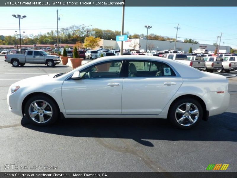 White Diamond Tricoat / Cocoa/Cashmere 2011 Chevrolet Malibu LT