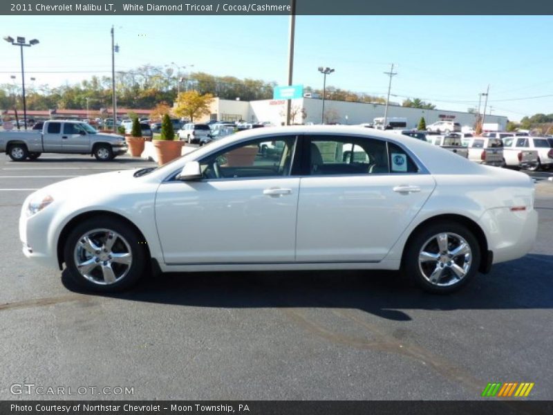 White Diamond Tricoat / Cocoa/Cashmere 2011 Chevrolet Malibu LT