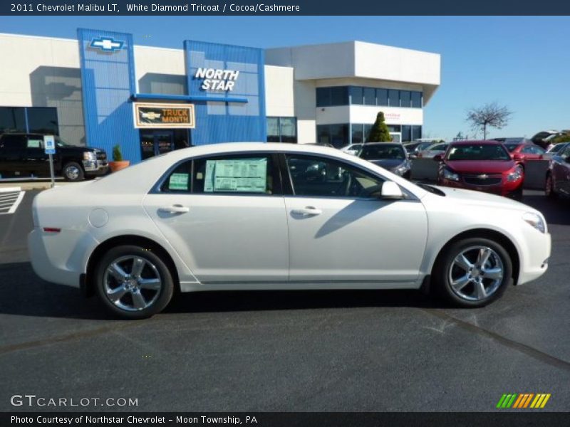 White Diamond Tricoat / Cocoa/Cashmere 2011 Chevrolet Malibu LT
