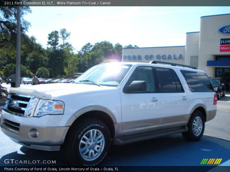 White Platinum Tri-Coat / Camel 2011 Ford Expedition EL XLT