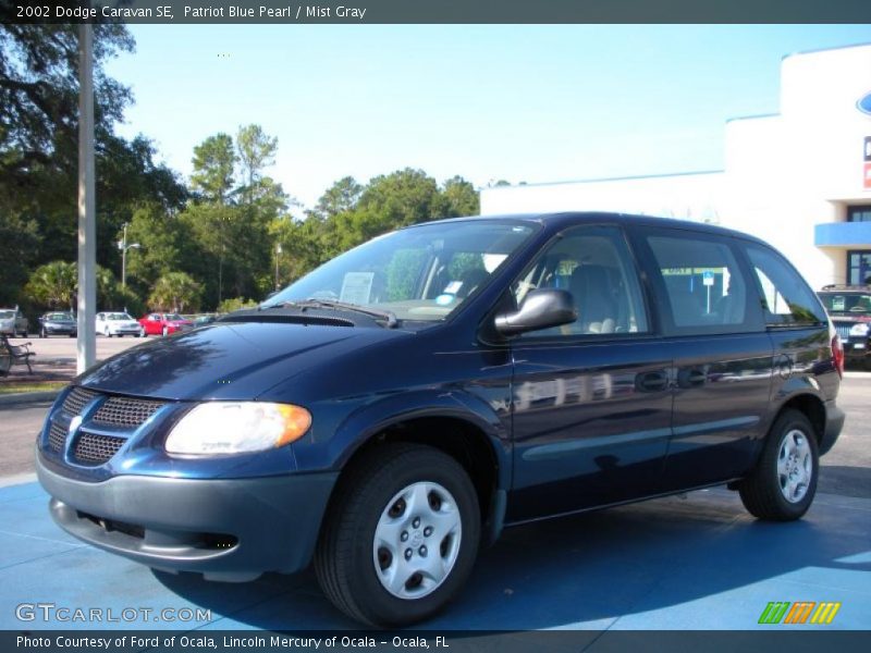 Patriot Blue Pearl / Mist Gray 2002 Dodge Caravan SE
