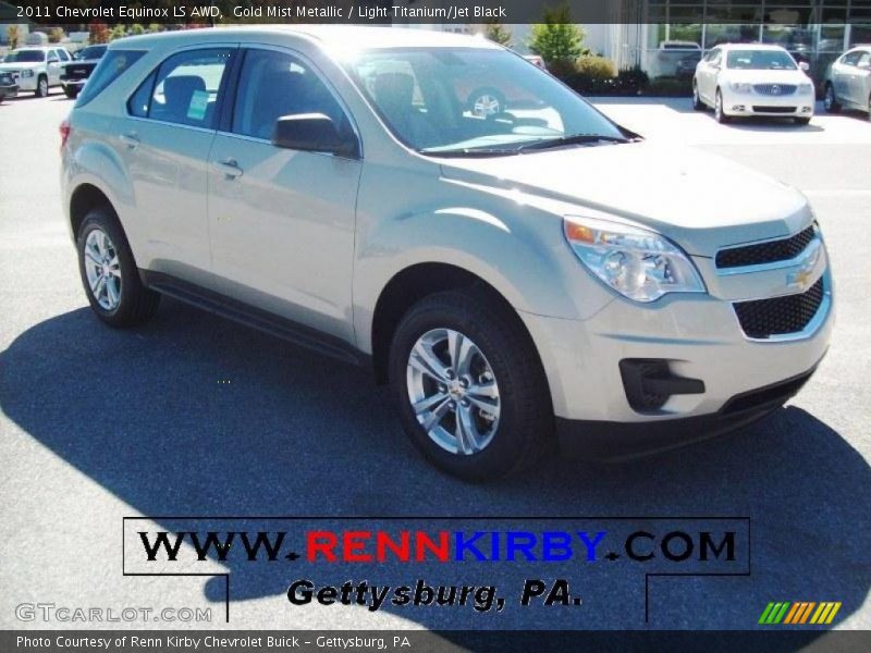 Gold Mist Metallic / Light Titanium/Jet Black 2011 Chevrolet Equinox LS AWD