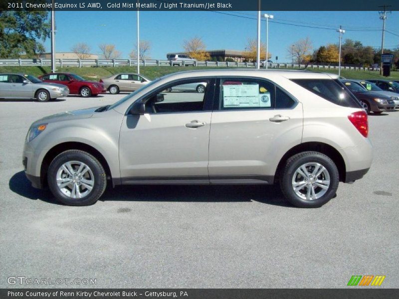 Gold Mist Metallic / Light Titanium/Jet Black 2011 Chevrolet Equinox LS AWD