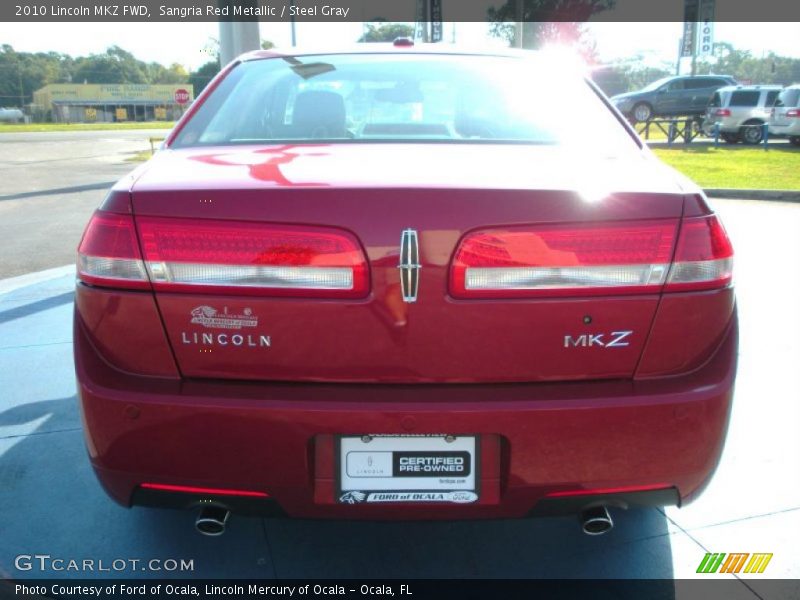 Sangria Red Metallic / Steel Gray 2010 Lincoln MKZ FWD