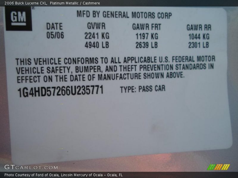 Platinum Metallic / Cashmere 2006 Buick Lucerne CXL