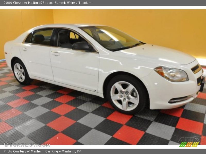 Summit White / Titanium 2009 Chevrolet Malibu LS Sedan