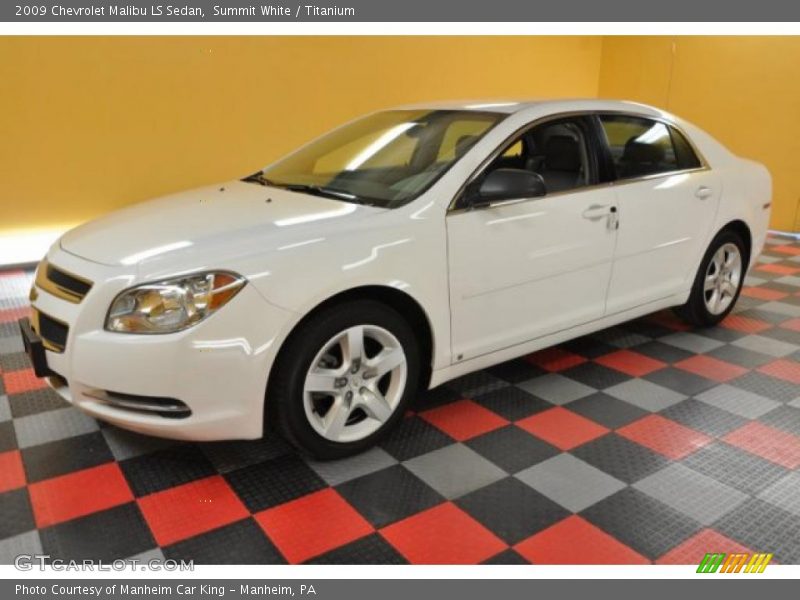 Summit White / Titanium 2009 Chevrolet Malibu LS Sedan