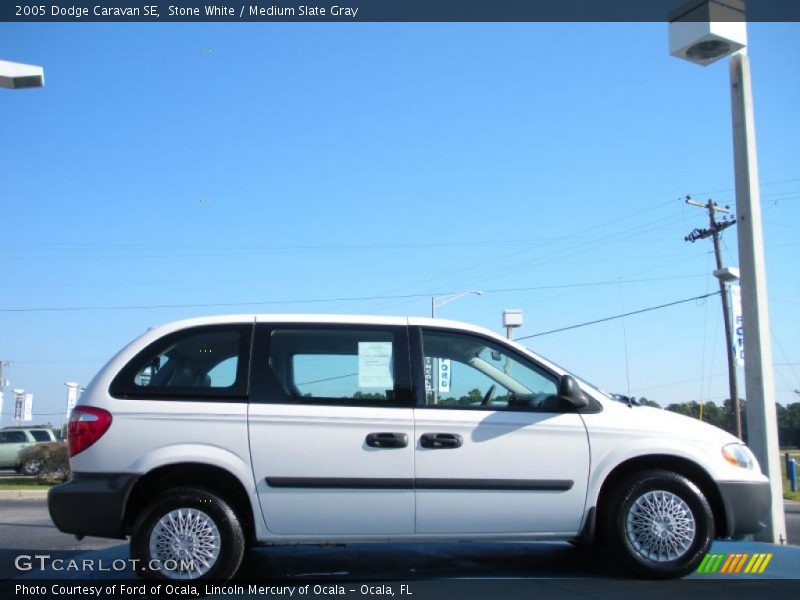 Stone White / Medium Slate Gray 2005 Dodge Caravan SE