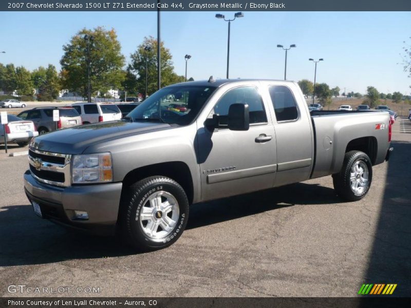 Graystone Metallic / Ebony Black 2007 Chevrolet Silverado 1500 LT Z71 Extended Cab 4x4