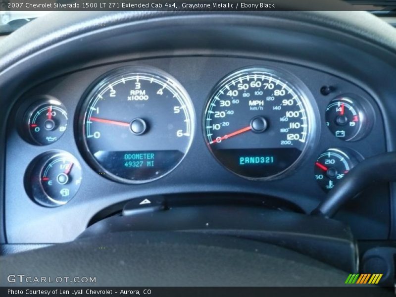Graystone Metallic / Ebony Black 2007 Chevrolet Silverado 1500 LT Z71 Extended Cab 4x4